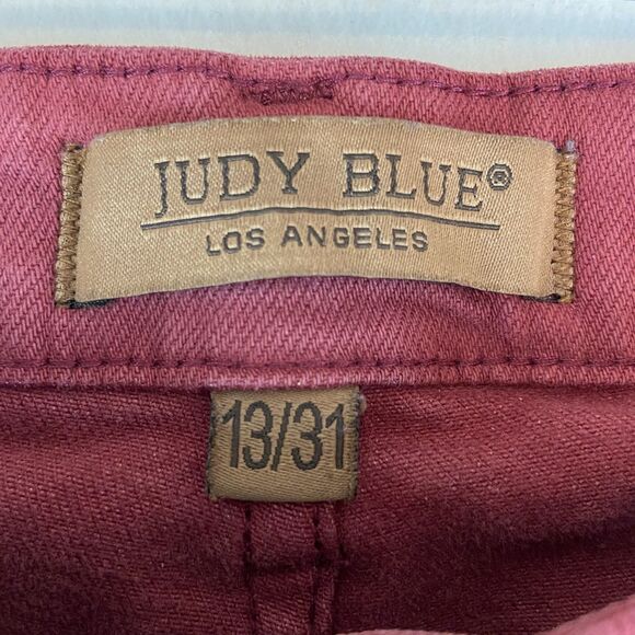 Judy‎ Blue Wide Leg Jeans Women's 13/31 Red Stretch High Rise Style# JB8800 - Picture 3 of 5
